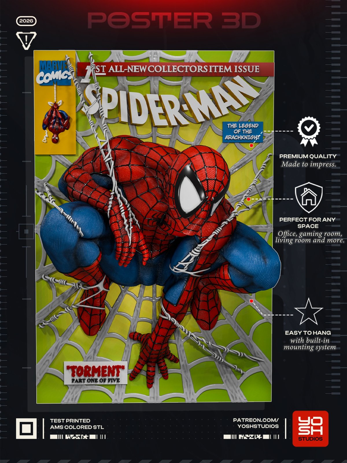 Spider Man Marvel 1:4 3d poster