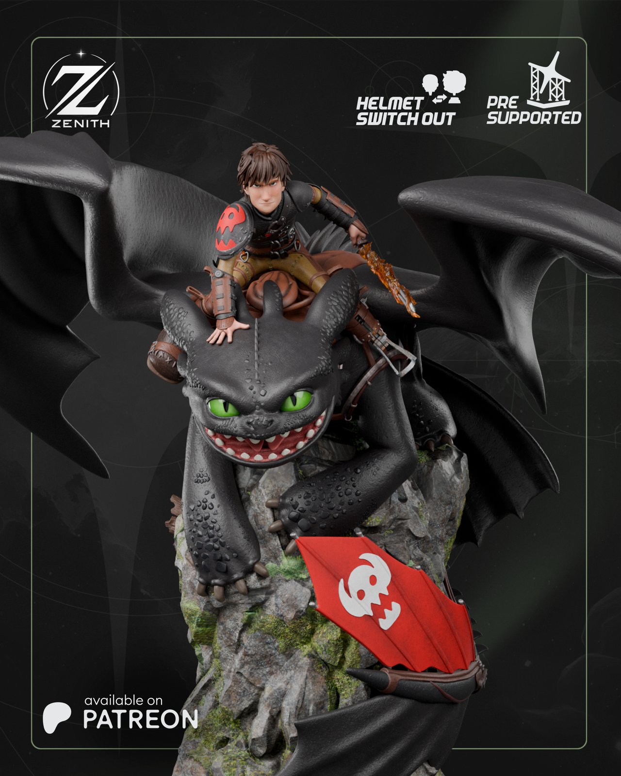 Hiccup and Toothless How to Train Your Dragon 1:4 figurine