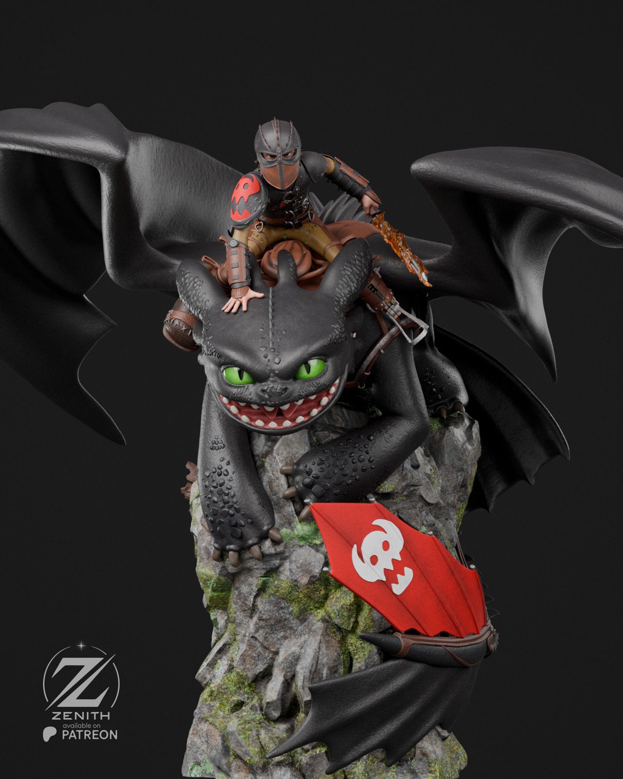 Hiccup and Toothless How to Train Your Dragon 1:4 figurine