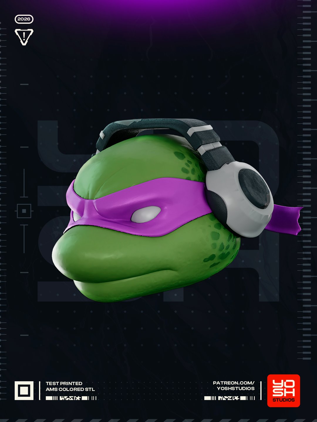 Donatello TMNT Fortnite Head Teenage Mutant Ninja Turtles 1:4 mask