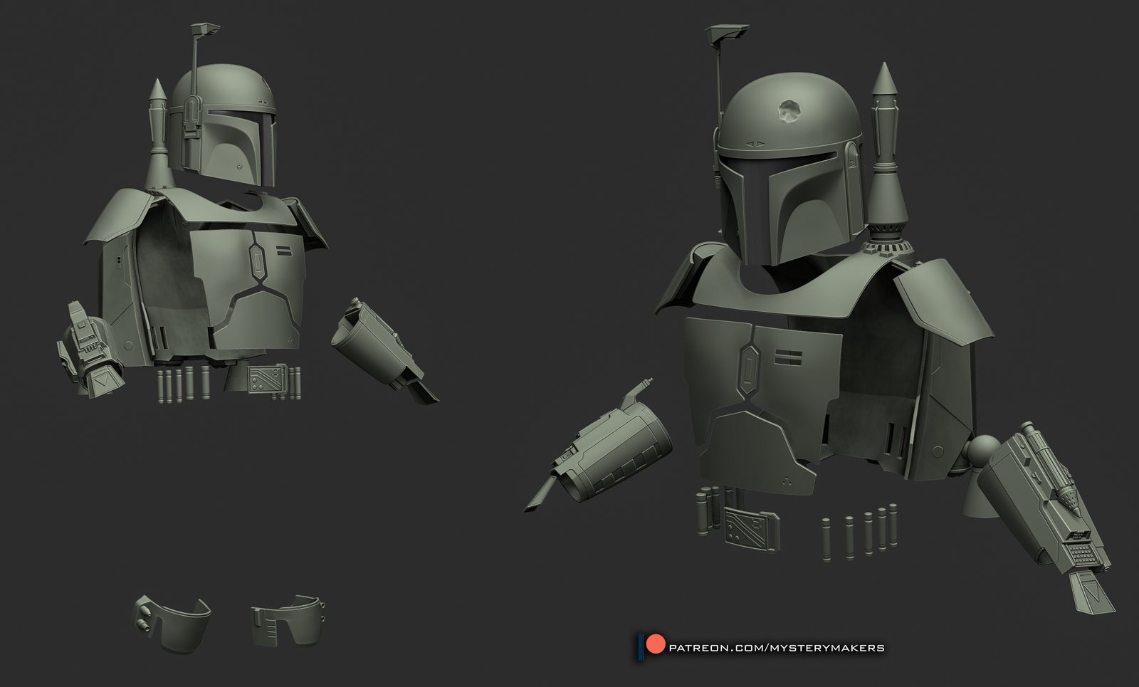 Boba Fett Full Body Book of Boba Fett Star Wars: The Book of Boba Fett 1:4 armor
