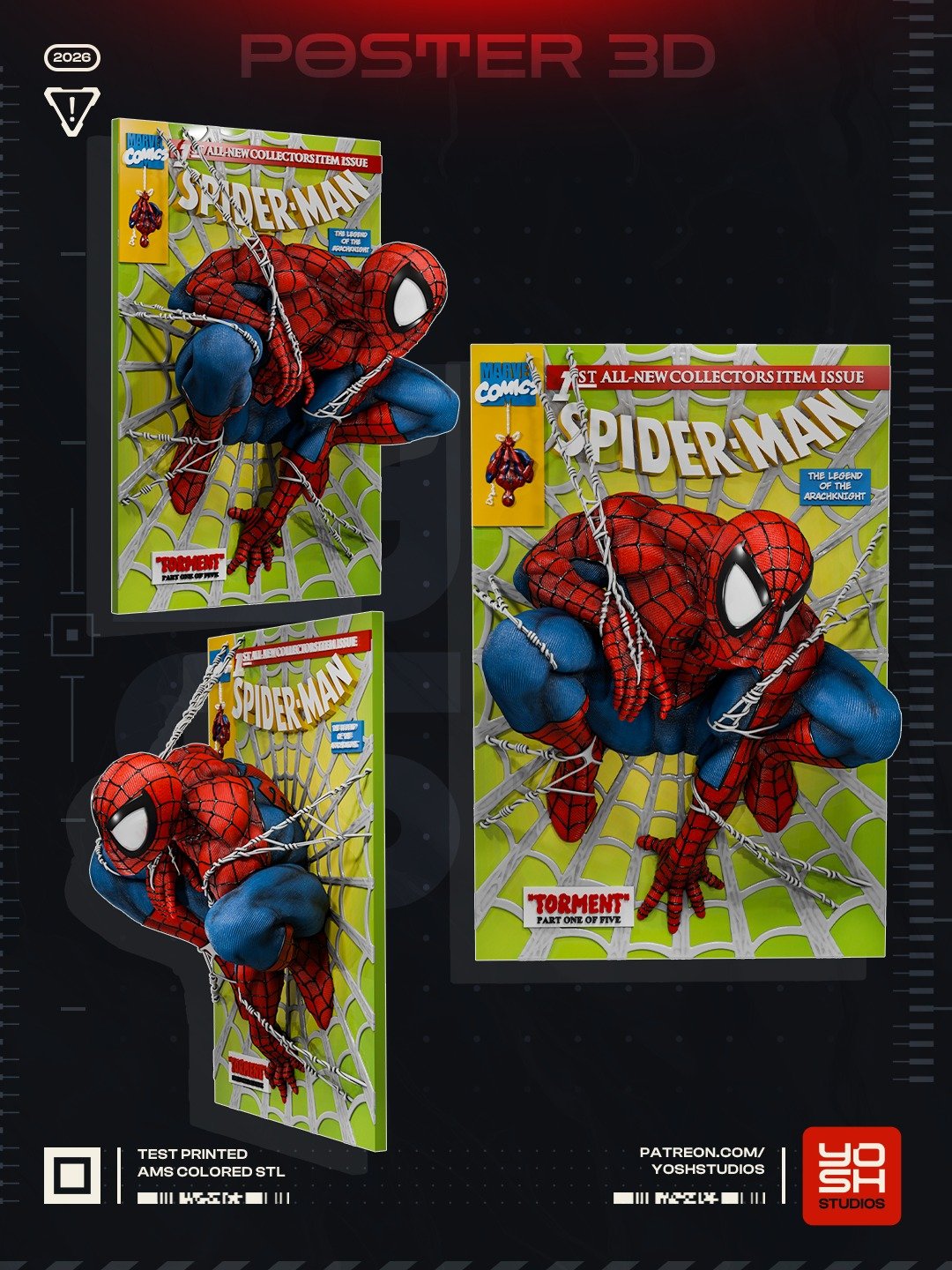 Spider Man Marvel 1:4 3d poster