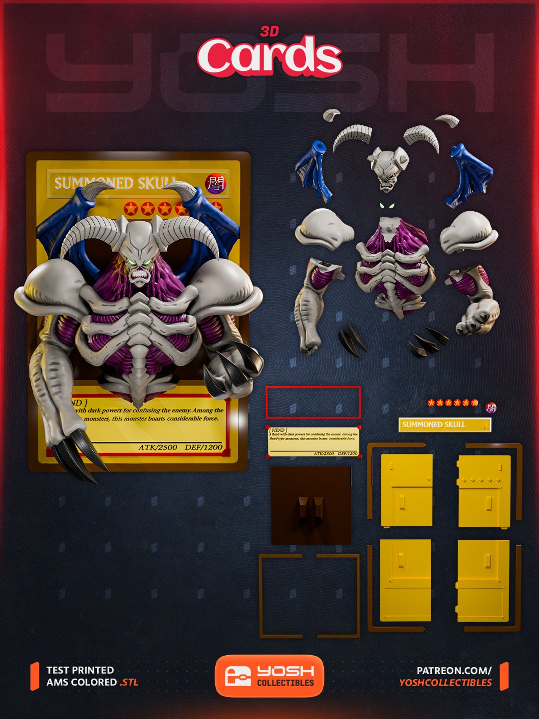 Summoned Skull Yugioh Yu-Gi-Oh! 1:4 3d poster
