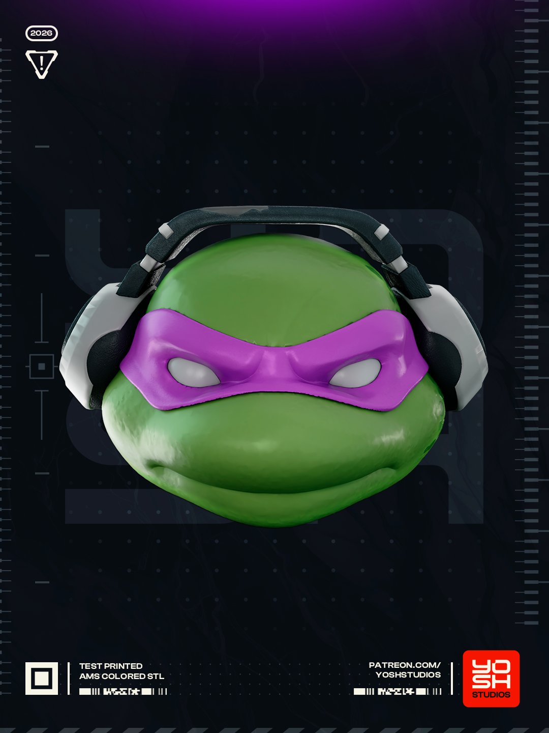 Donatello TMNT Fortnite Head Teenage Mutant Ninja Turtles 1:4 mask
