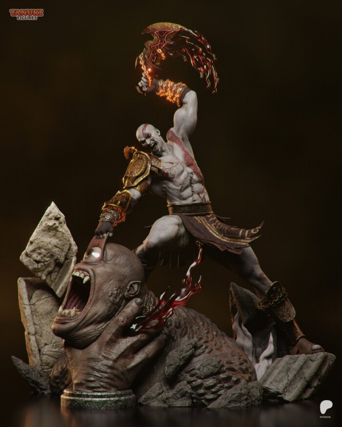 Kratos vs Cyclops Figurine (GoW 3) | God of War
