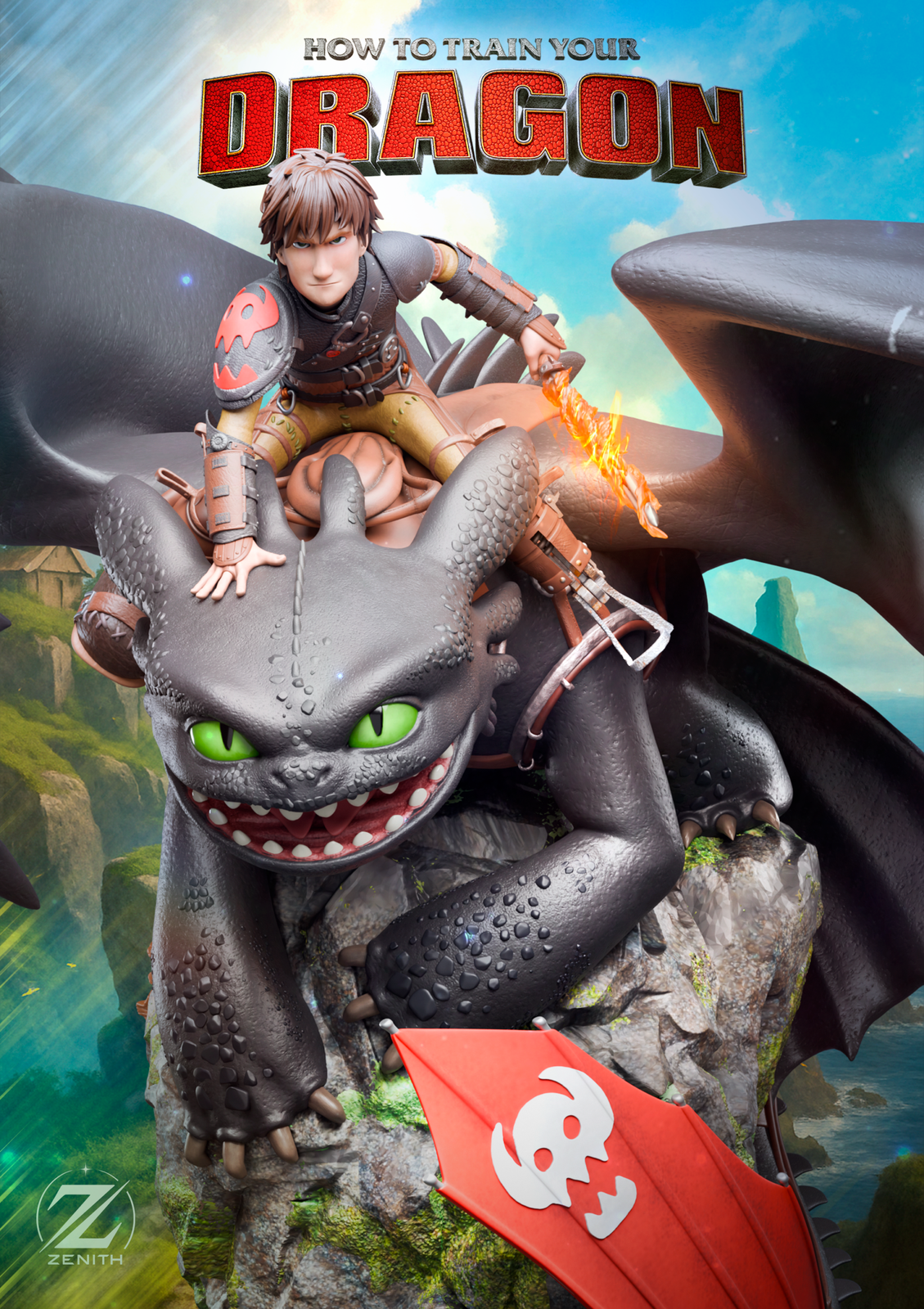 Hiccup and Toothless How to Train Your Dragon 1:4 figurine
