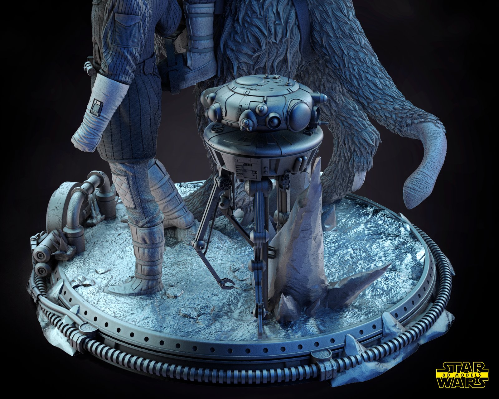 Han Solo and Luke (Hoth) Star Wars 1:4 diorama