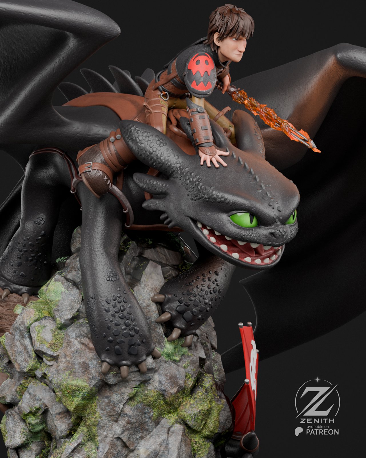 Hiccup and Toothless How to Train Your Dragon 1:4 figurine
