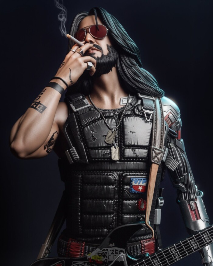 Jhonny Silverhand Cyberpunk 2077 1:4 figurine