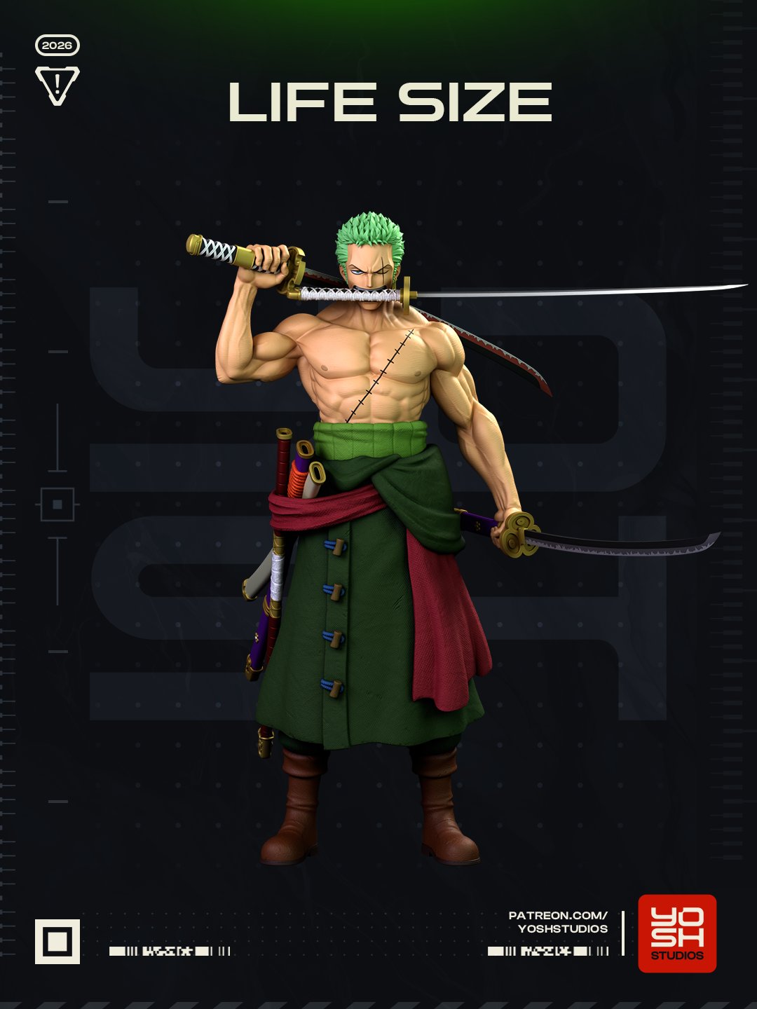Zoro One Piece 1:4 life-size