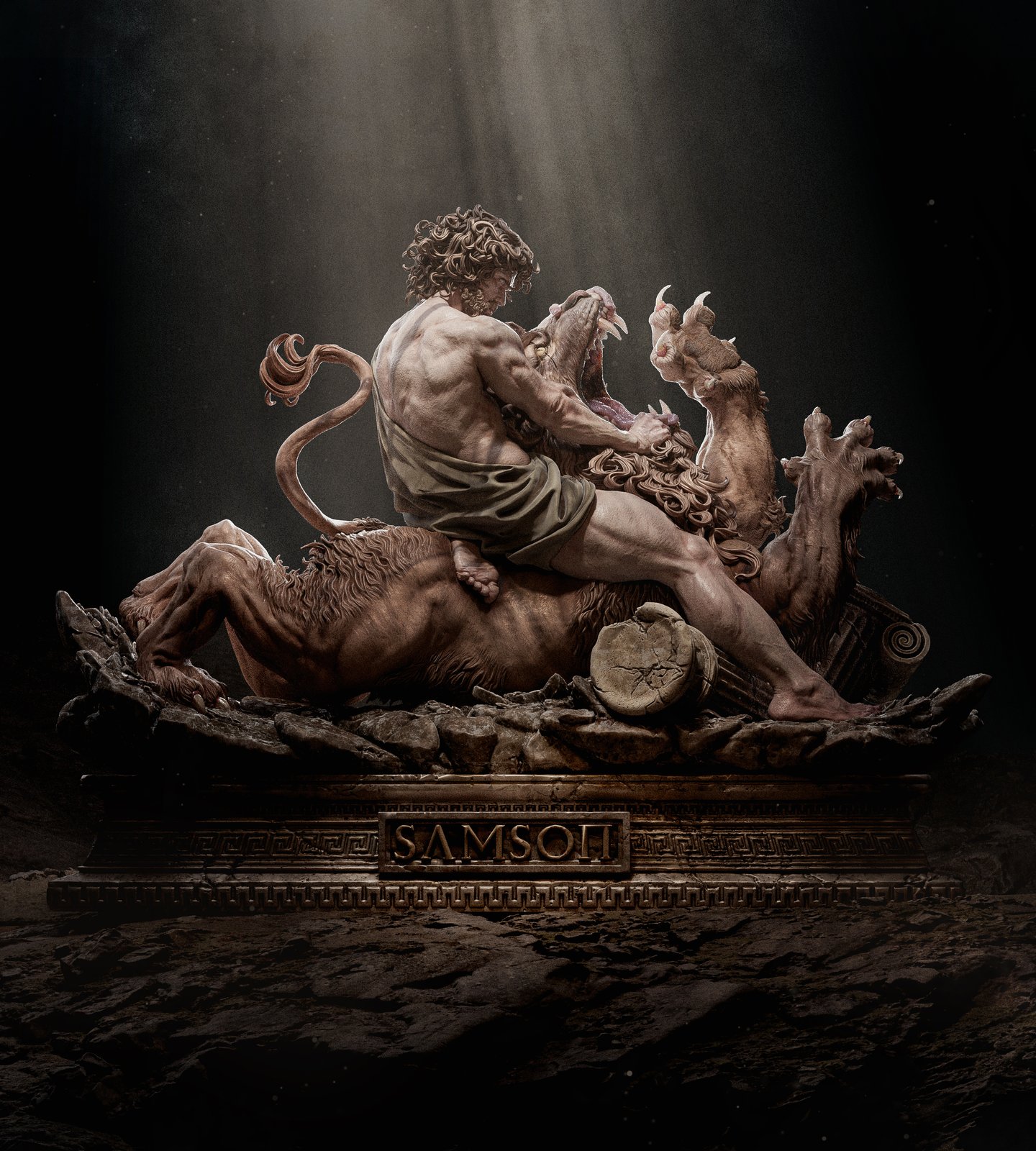 Samson vs the Lion Biblical Characters 1:4 figurine