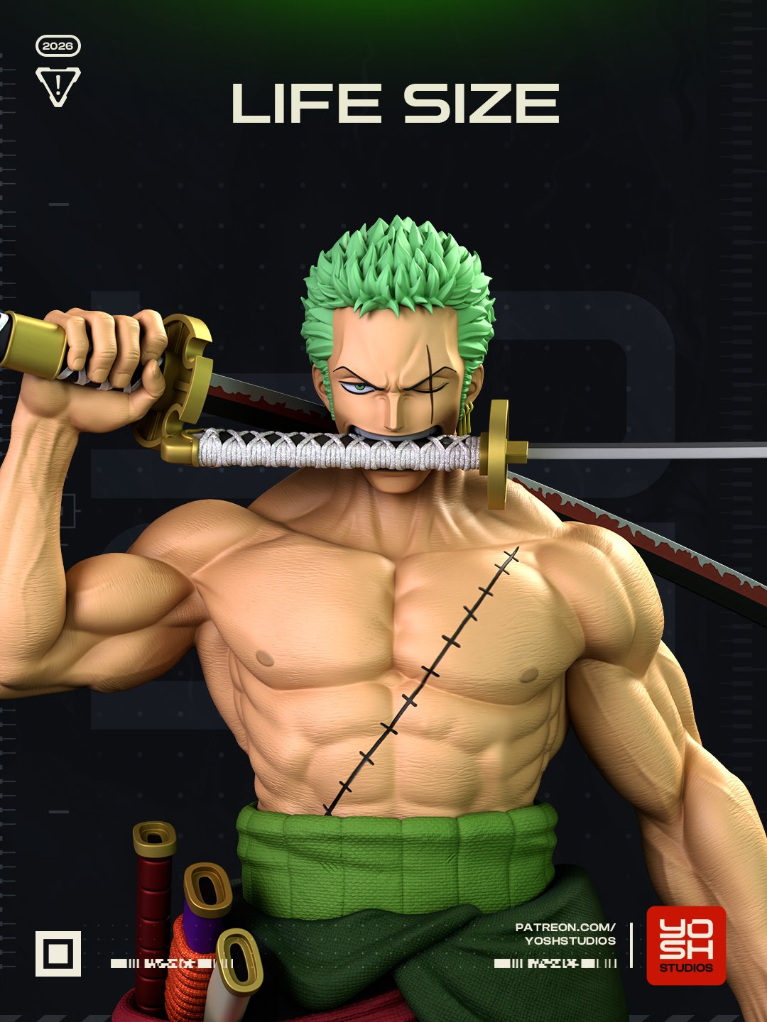 Zoro One Piece 1:4 life-size