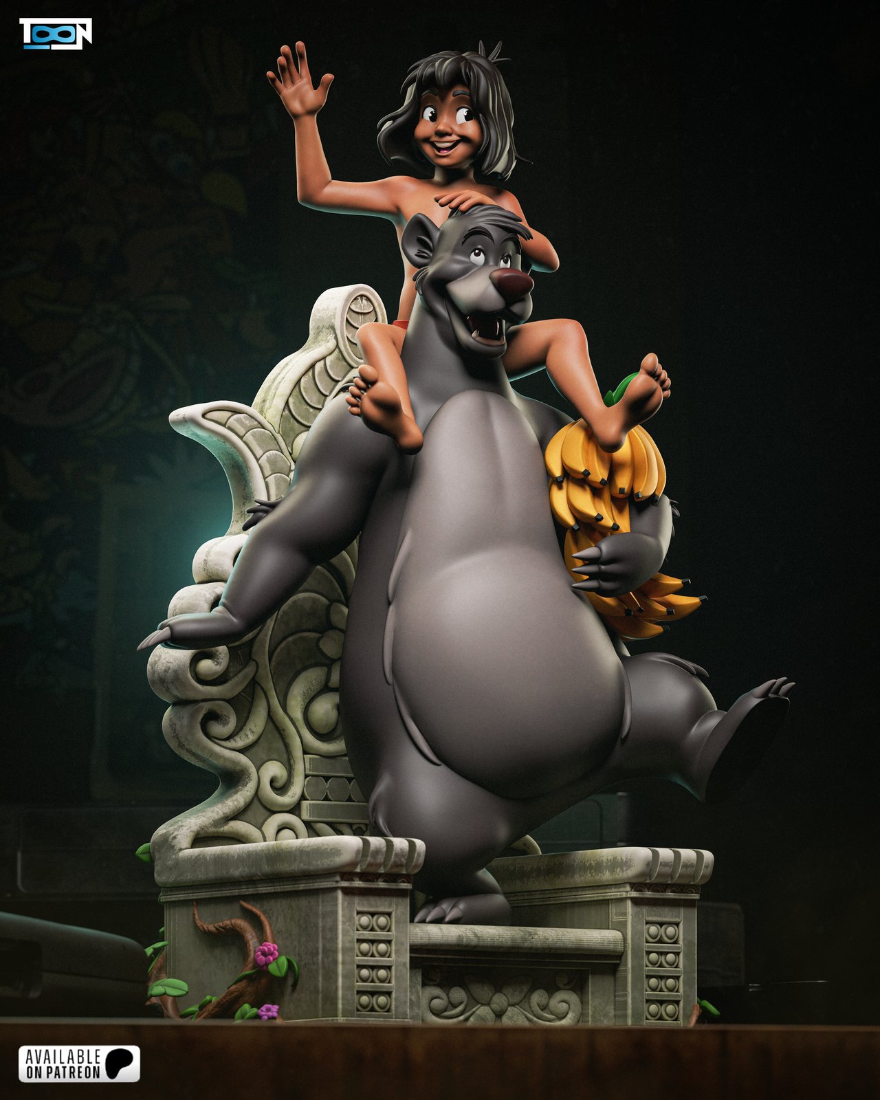 Mowgli and Baloo The Jungle Book 1:4 figurine
