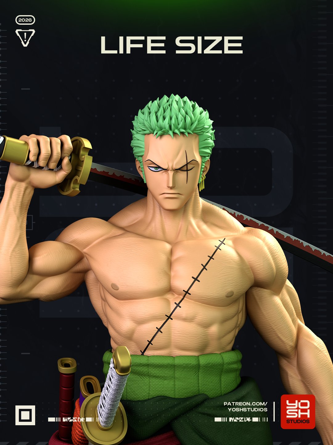 Zoro One Piece 1:4 life-size