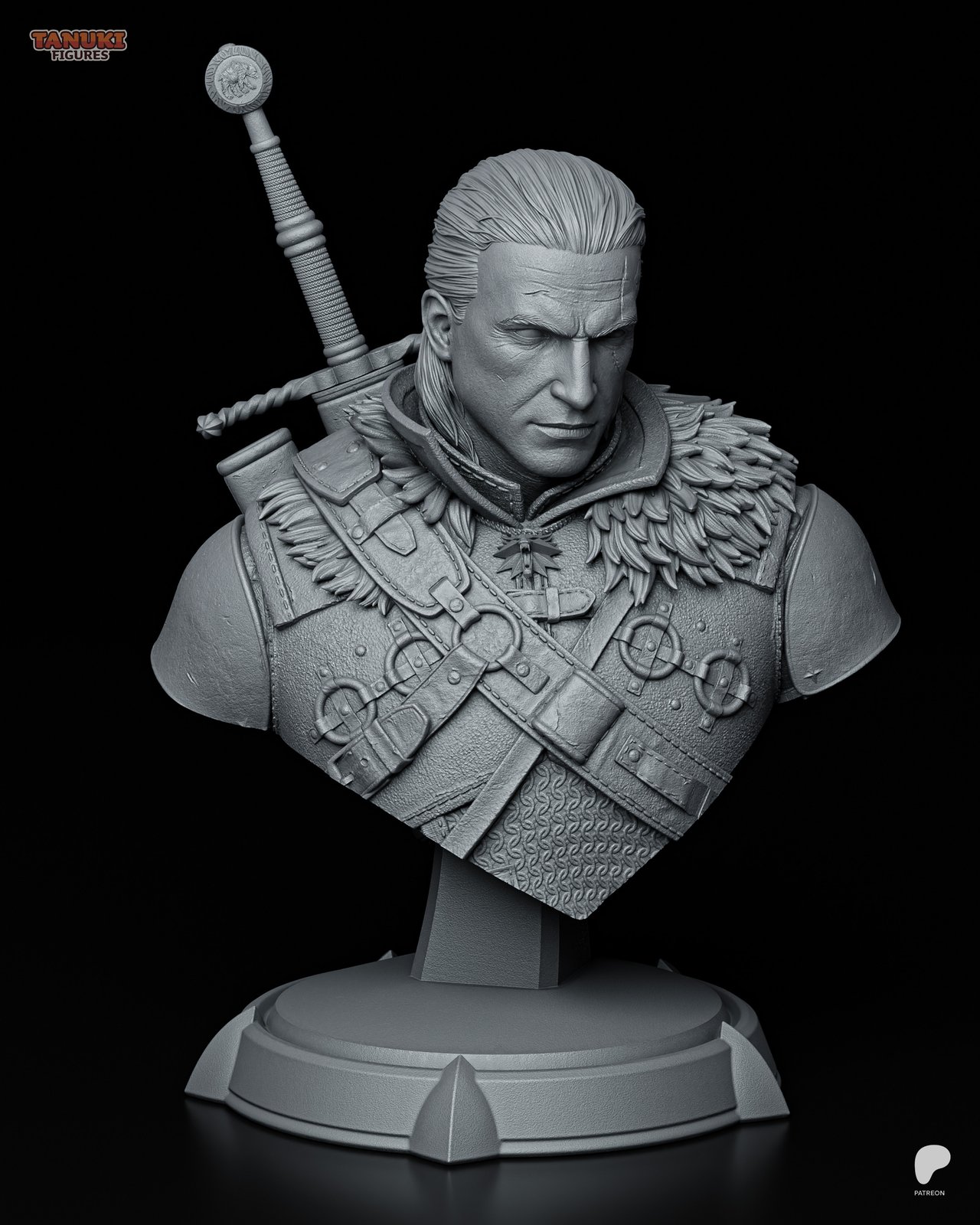 Geralt The Witcher 1:4 bust