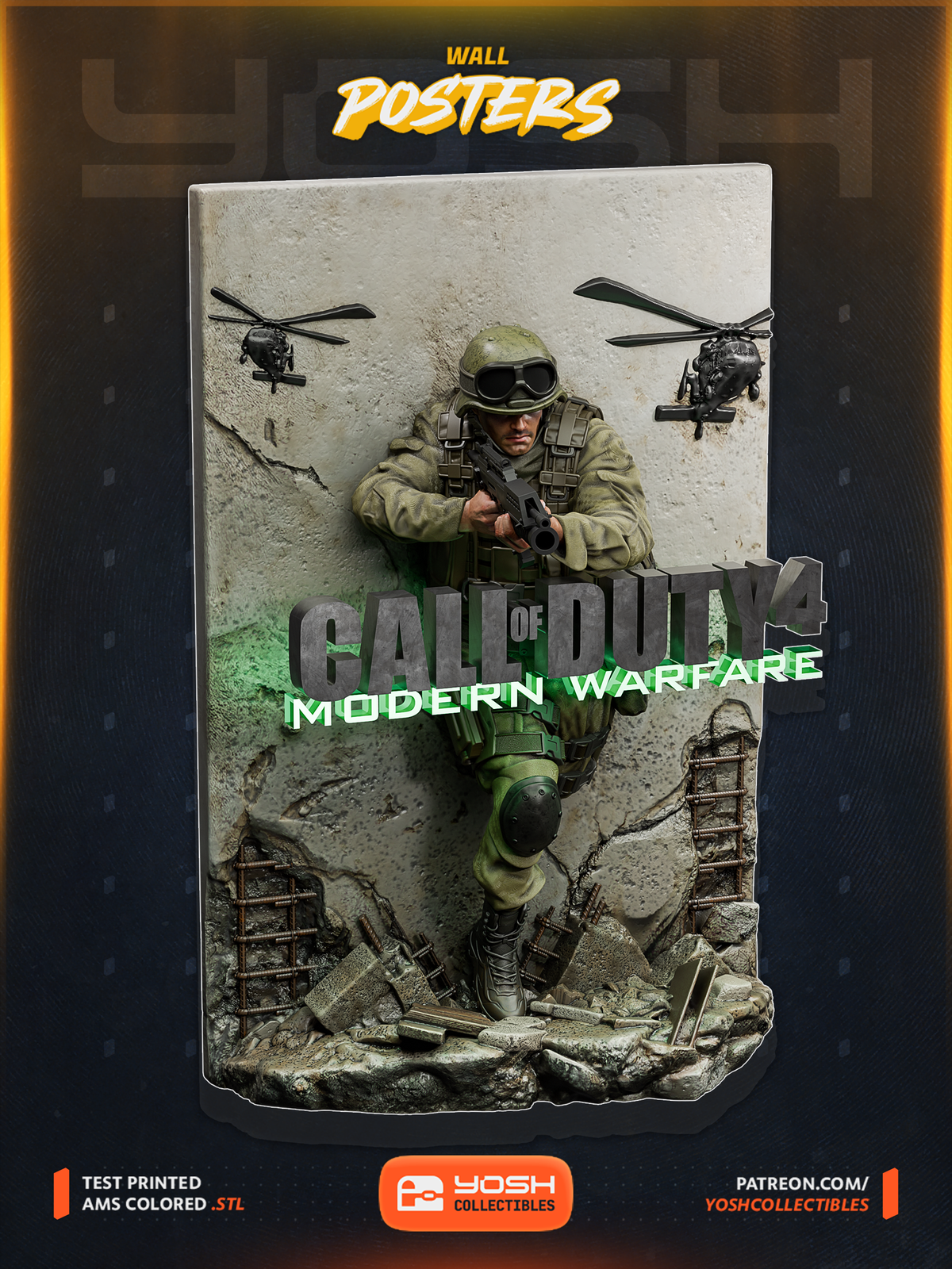 Call of Duty 4 Call of Duty 1:4 3d poster