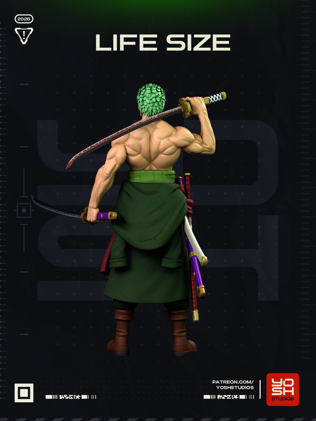 Zoro One Piece 1:4 life-size