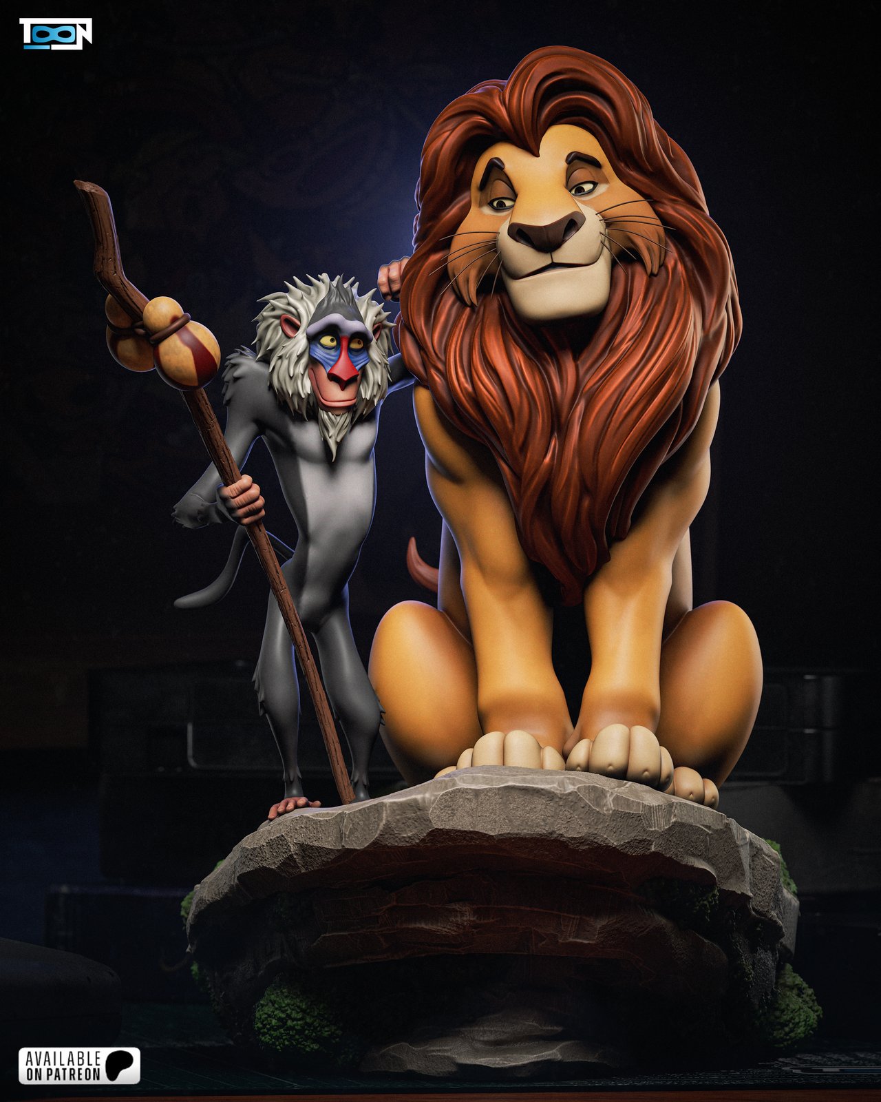 Mufasa and Rafiki The Lion King 1:4 figurine