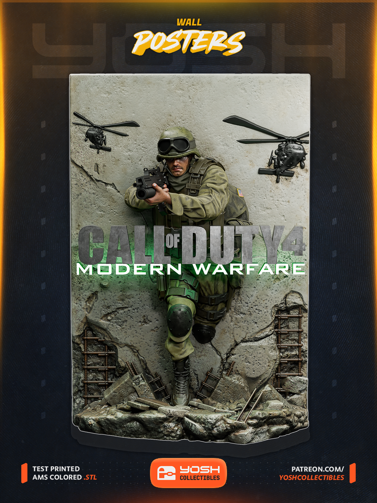 Call of Duty 4 Call of Duty 1:4 3d poster