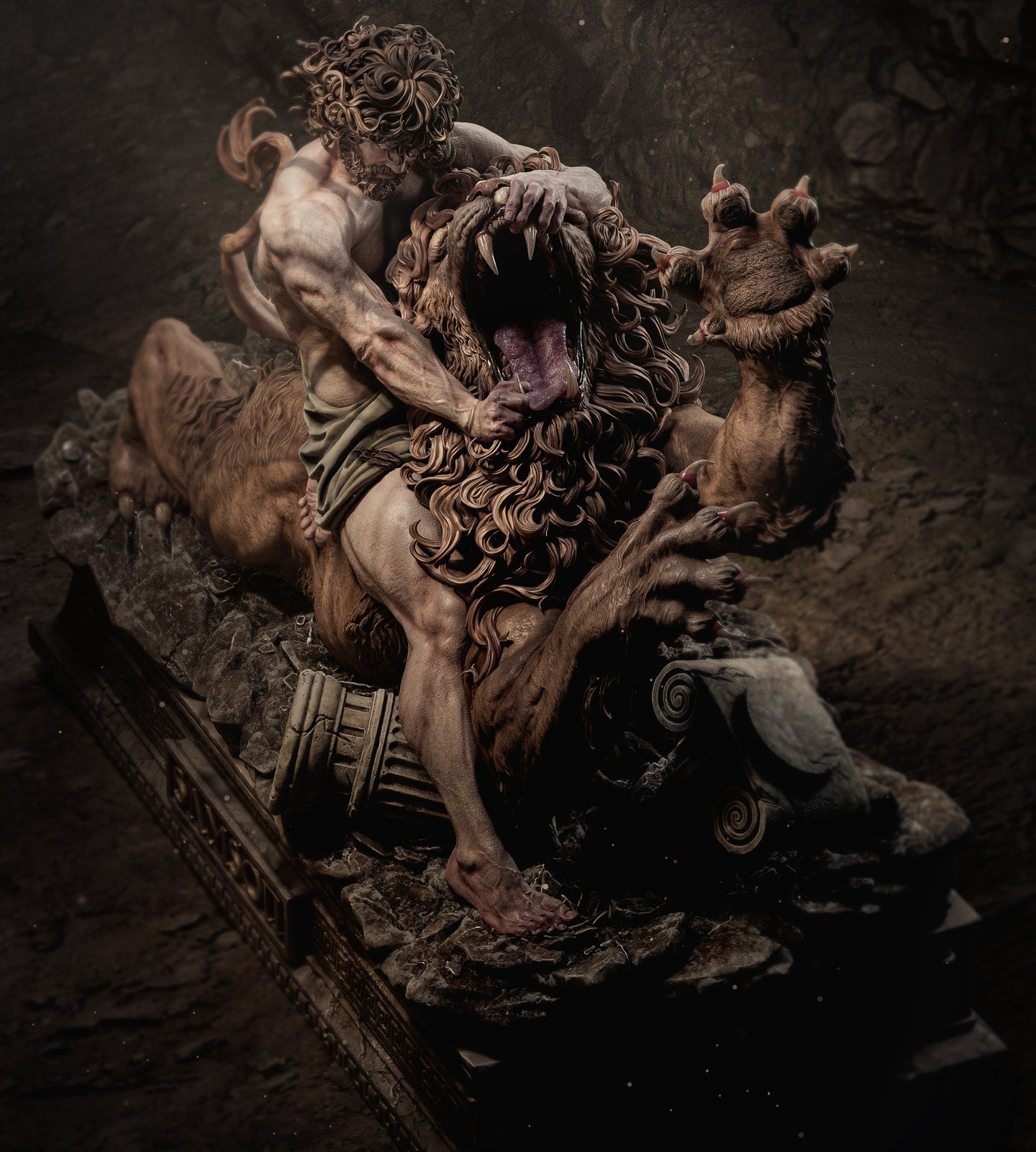 Samson vs the Lion Biblical Characters 1:4 figurine