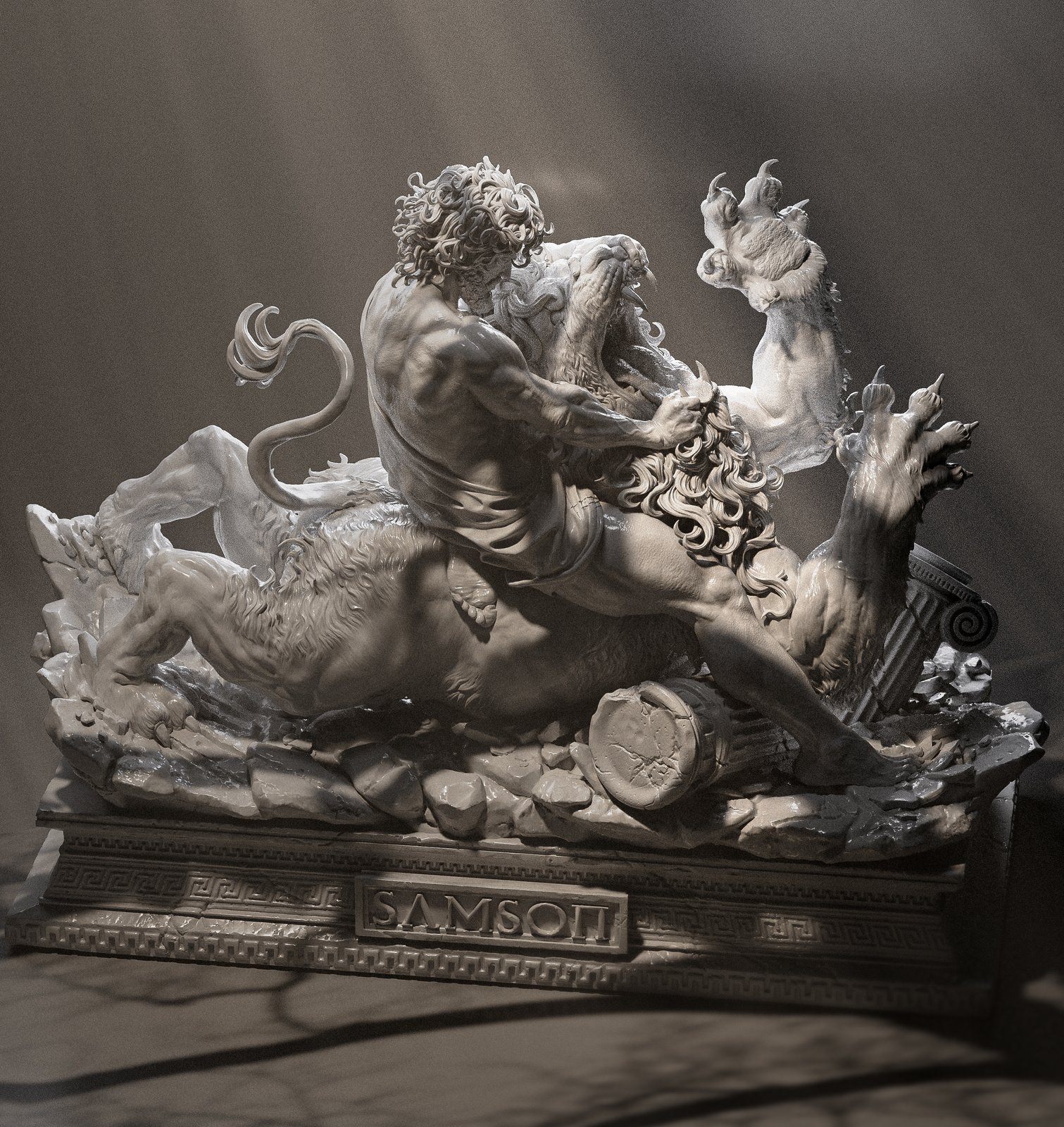 Samson vs the Lion Biblical Characters 1:4 figurine