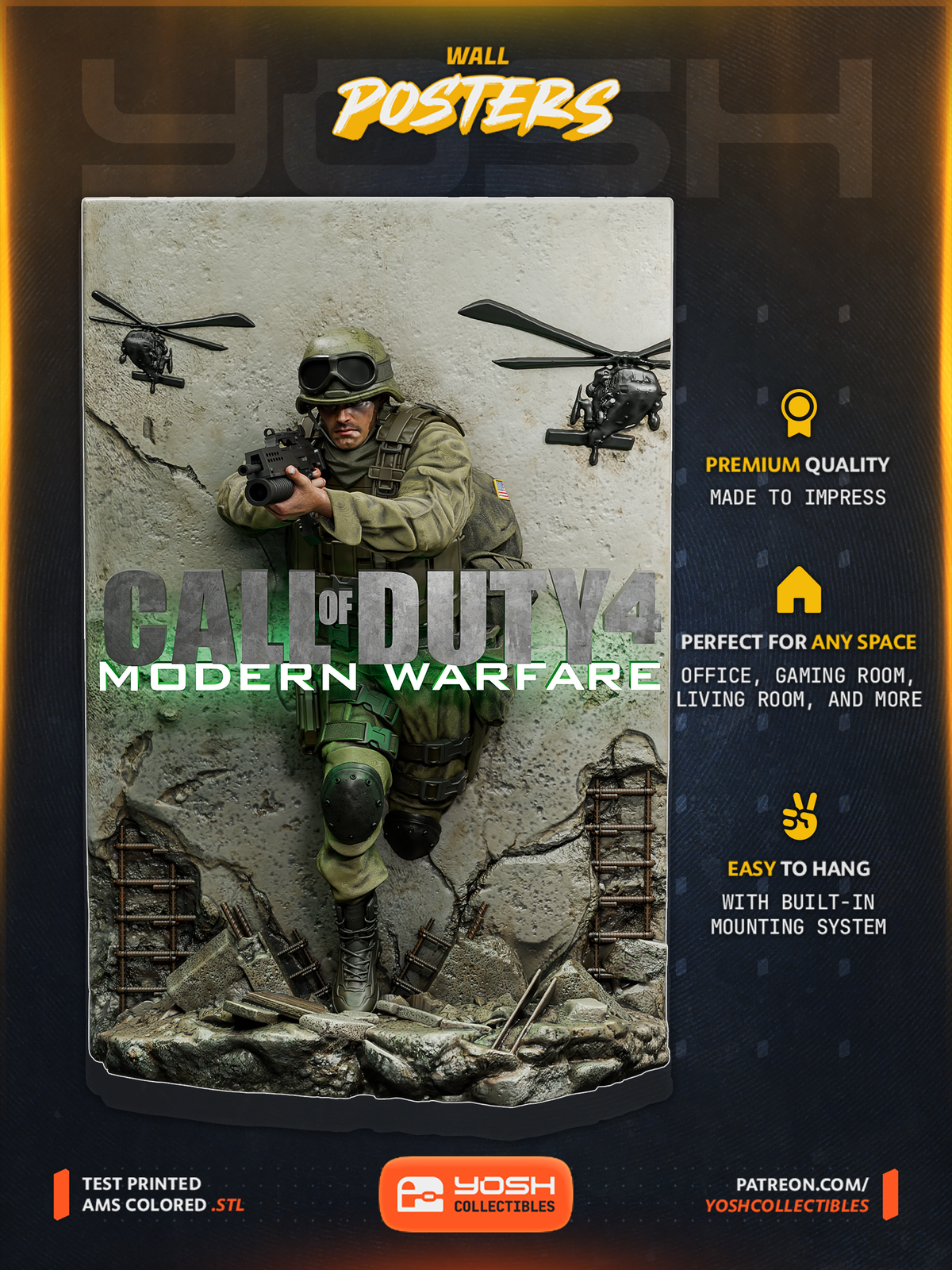 Call of Duty 4 Call of Duty 1:4 3d poster