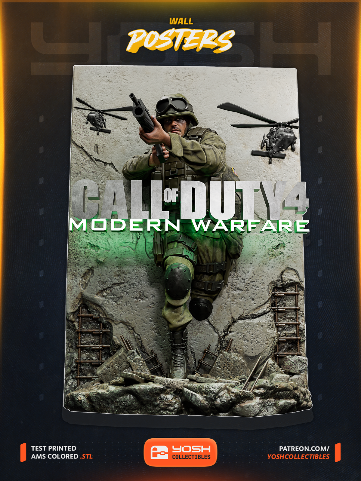 Call of Duty 4 Call of Duty 1:4 3d poster