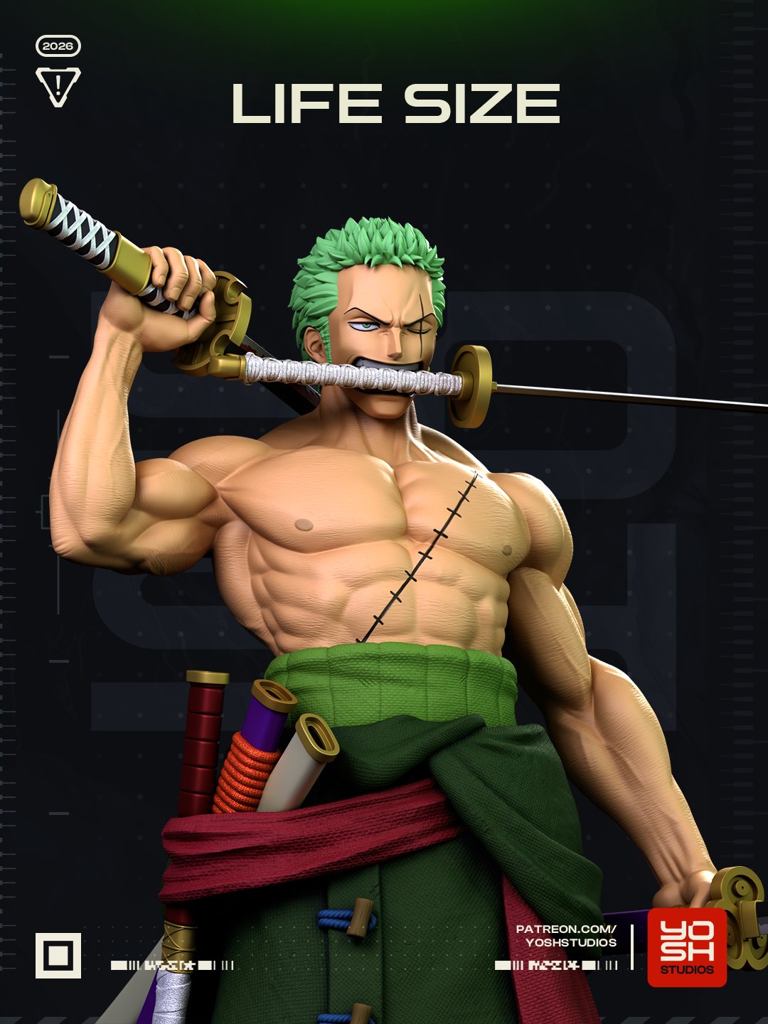Zoro One Piece 1:4 life-size