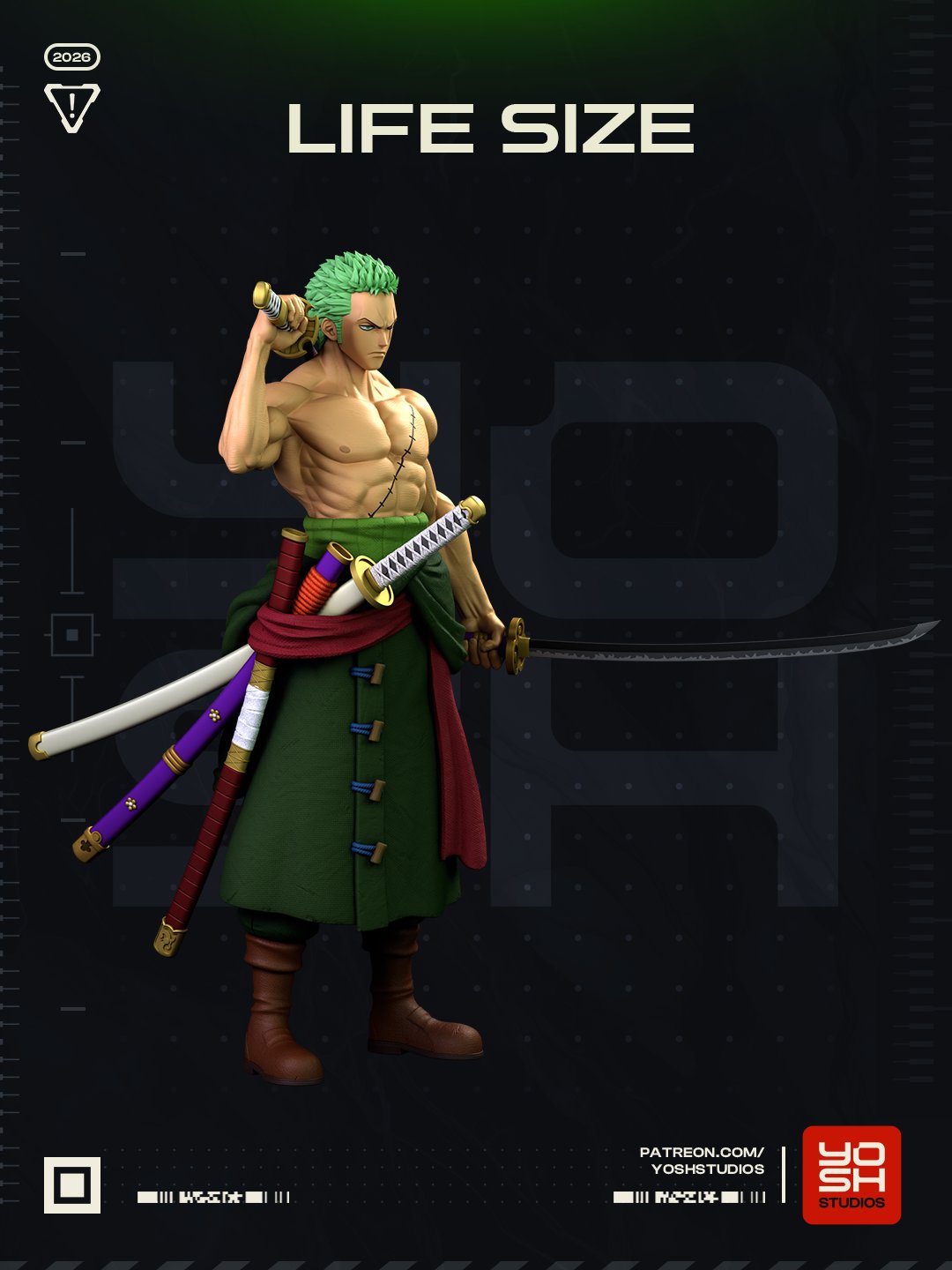 Zoro One Piece 1:4 life-size