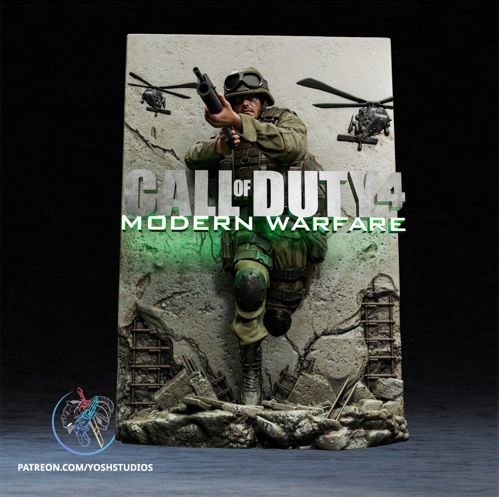 Call of Duty 4 Call of Duty 1:4 3d poster